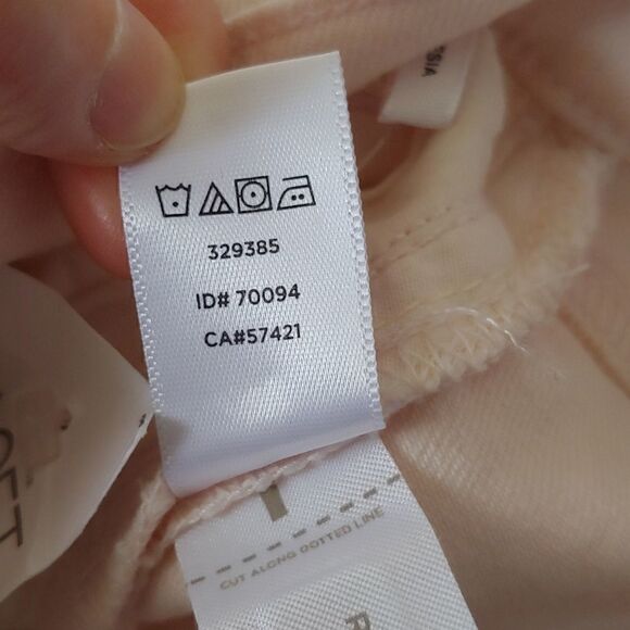 Ann Taylor LOFT Modern Straight Cuffed Cropped Jeans Pants in Light Pink 24/00 - Picture 7 of 12